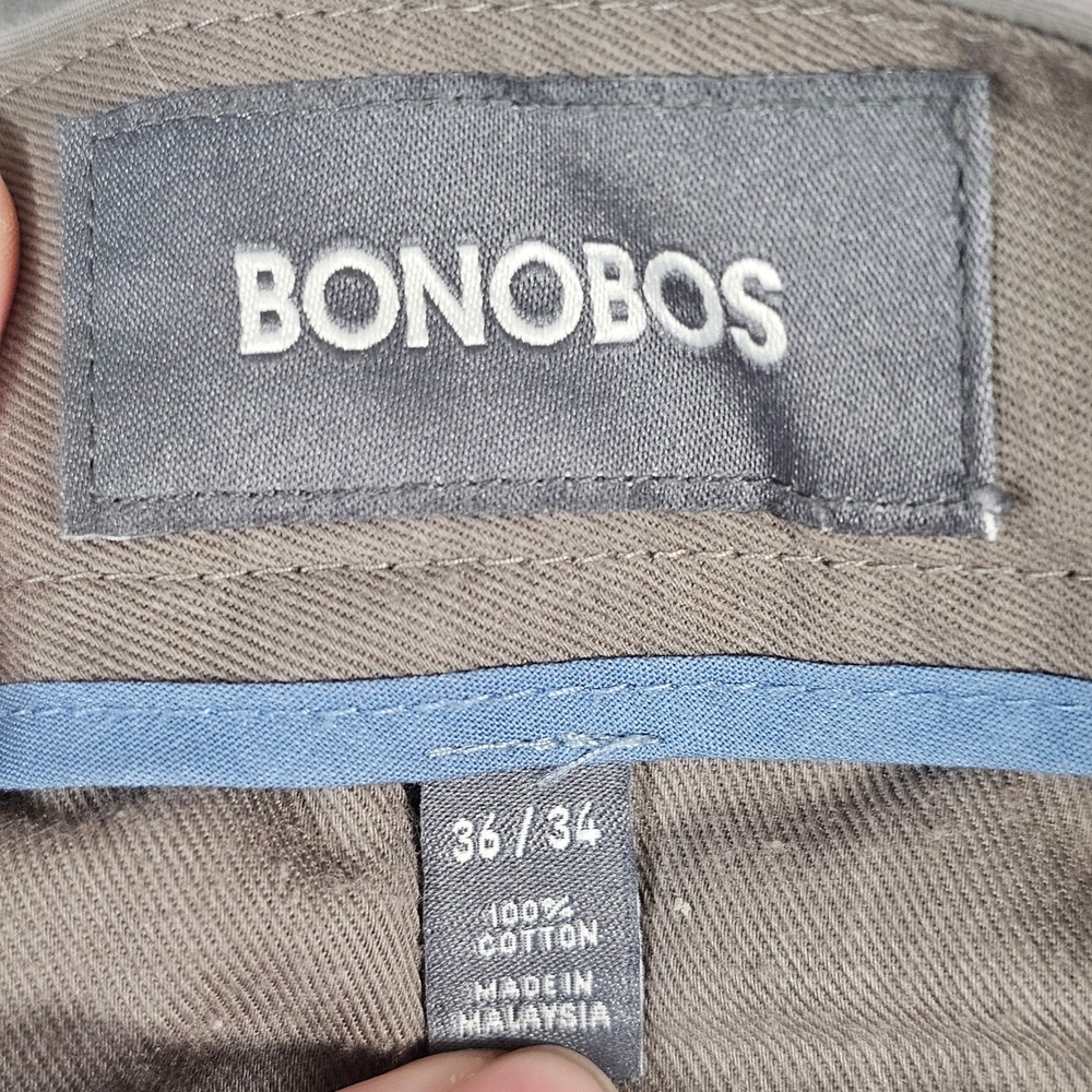 Bonobos Chino Pants Mens 36x34 Grey Straight Leg 100% Cotton‎ Flat Front - Picture 8 of 12